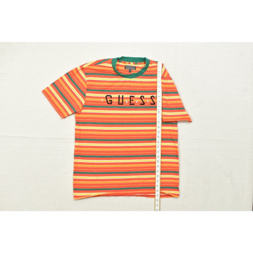 GUESS x J Balvin Vibras Striped Short Sleeve T-Shirt Men's Size Small Orange Gre - Picture 5 of 8